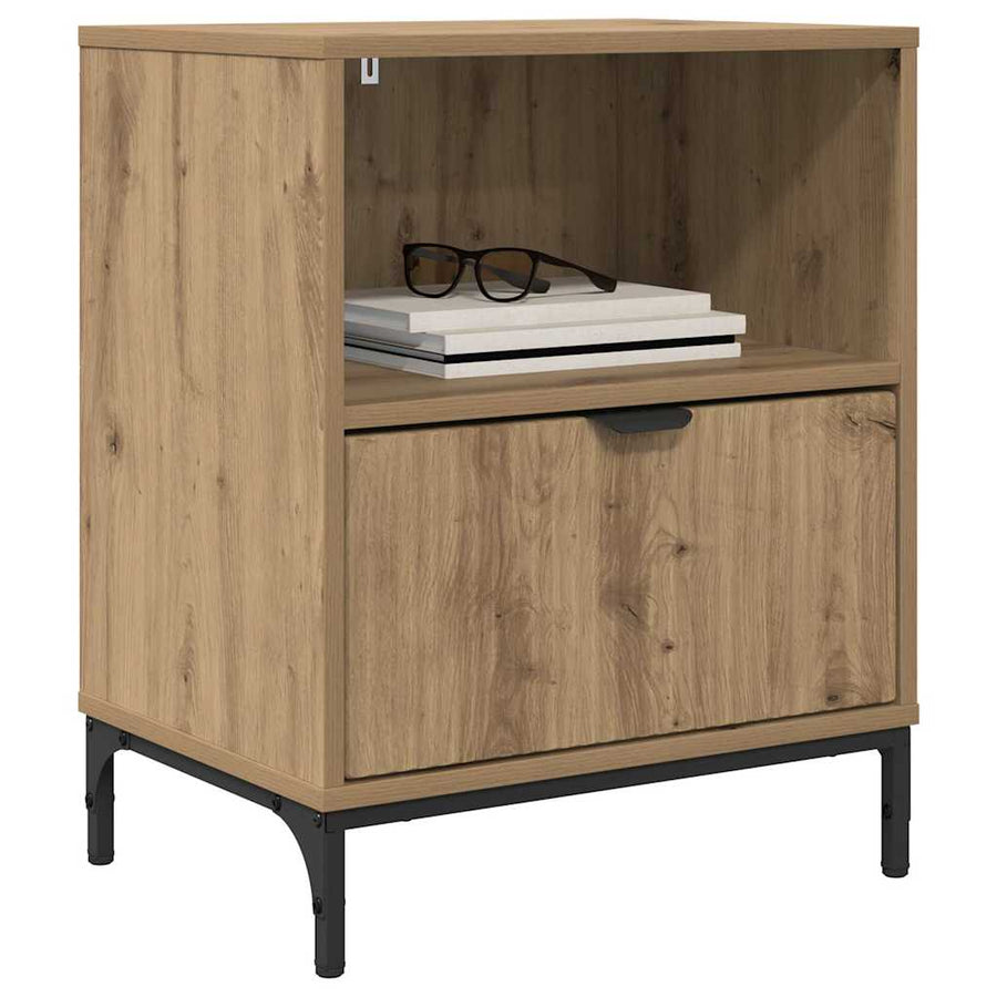 2 pcs artisanaal eikenkleurig 49 x 36 x 61 cm Bewerkt hout
