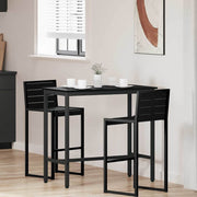 Tafel 100x50x90.5 cm zwart eiken engineered hout staal