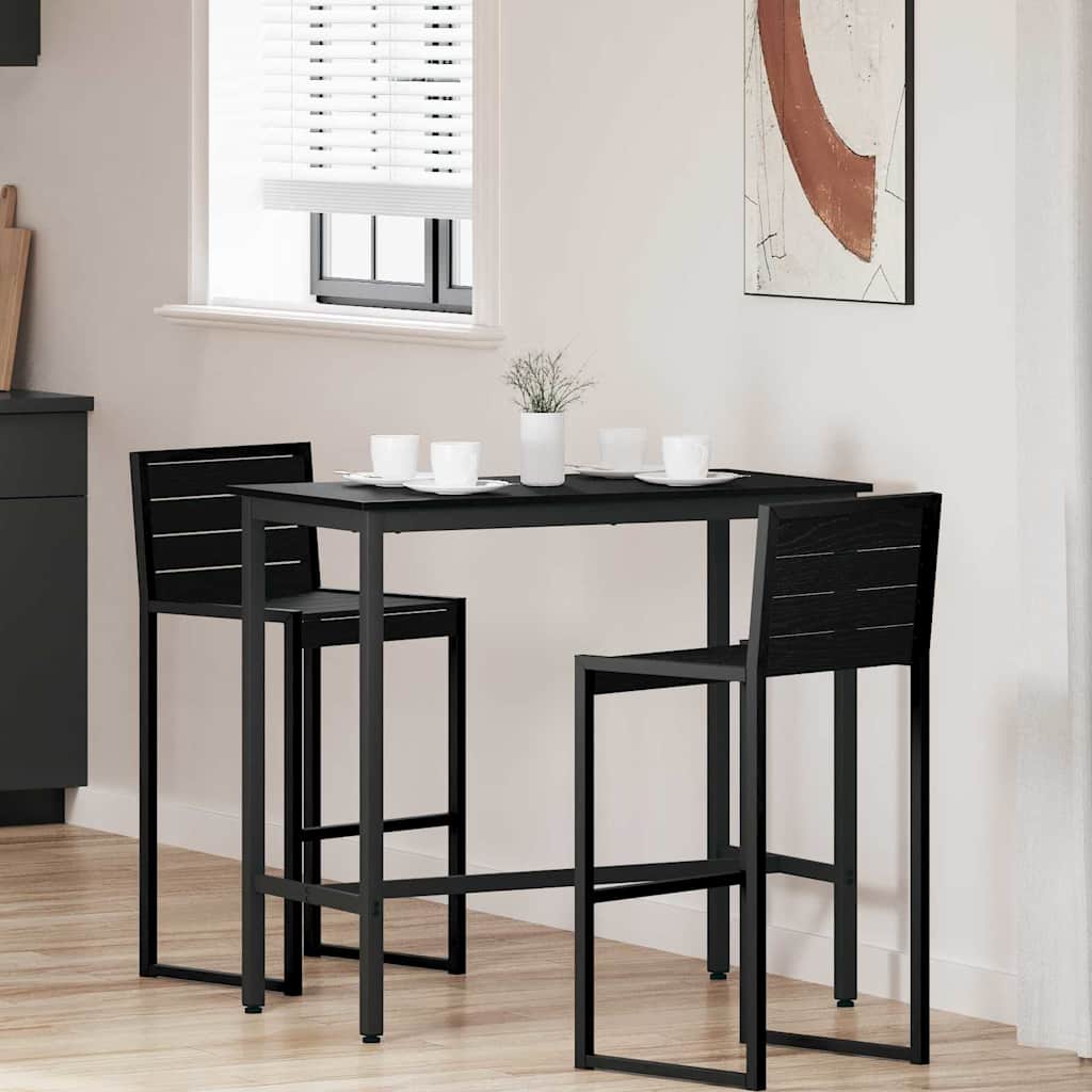 Tafel Zwart Eiken 100 x 40 x 100,5 cm Engineered hout en staal