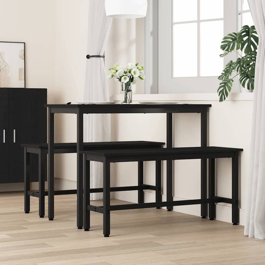 Eetbank Zwart Eiken 100 x 32,5 x 48,5 cm