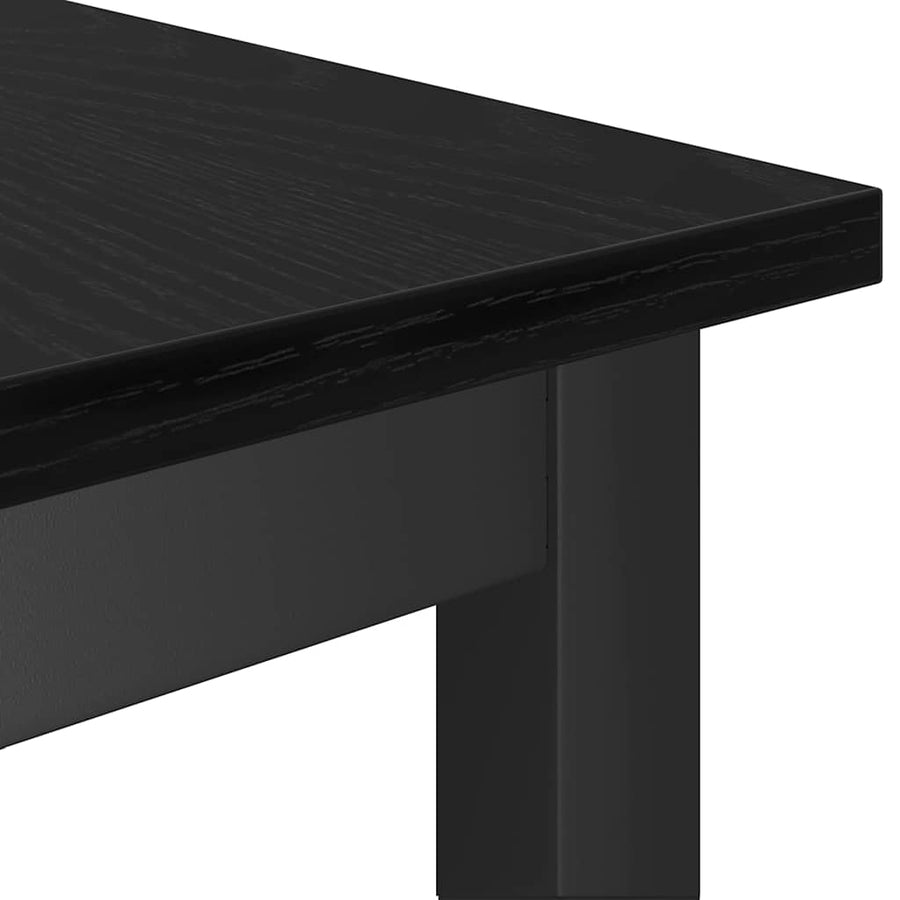 Eetbank 2 pcs Zwart Eiken 100 x 32,5 x 48,5 cm