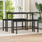 Eetbank zwart eiken 100x32,5x48,5 cm (2 stuks)
