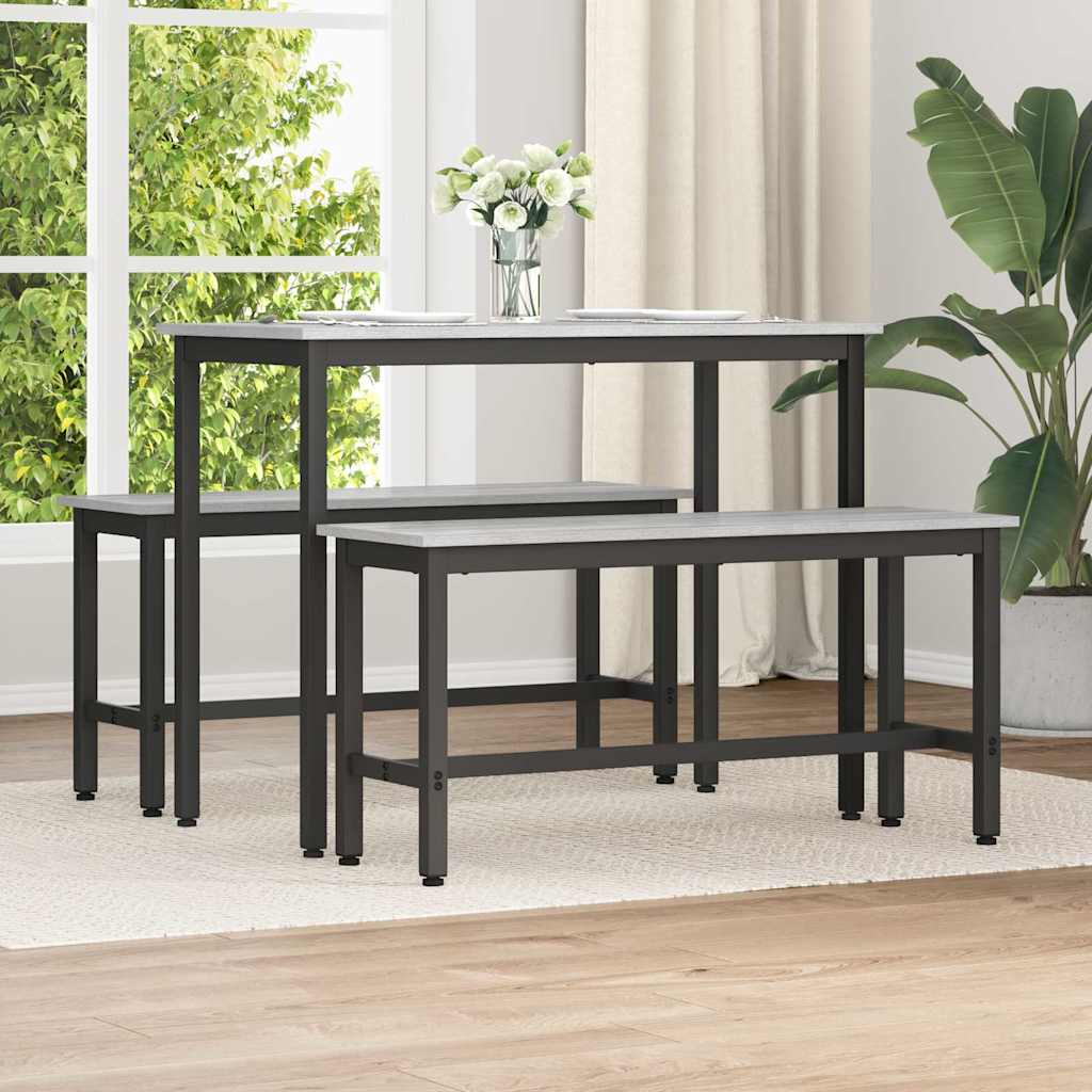 Eetbank 2 pcs Grijs Sonoma 100 x 32,5 x 48,5 cm