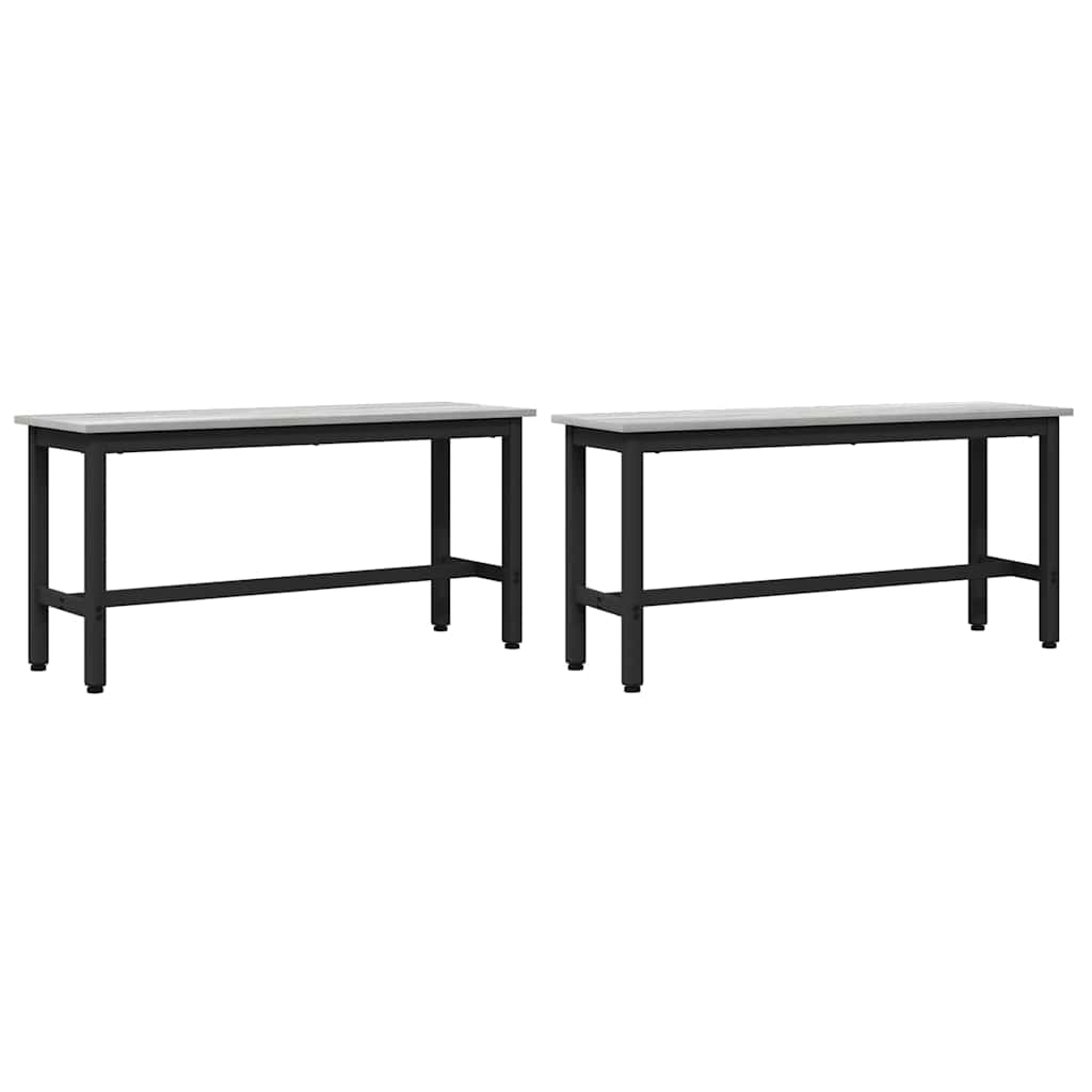 Eetbank 2 pcs Grijs Sonoma 100 x 32,5 x 48,5 cm