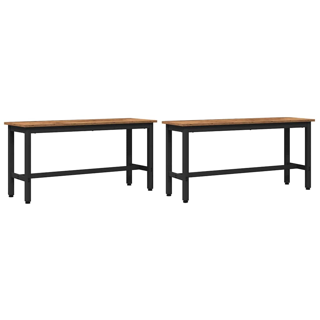 Eetbank 2 pcs Oudhout 100 x 32,5 x 48,5 cm