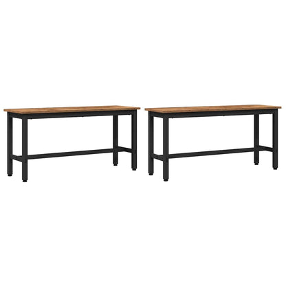 Eetbank 2 pcs Oudhout 100 x 32,5 x 48,5 cm