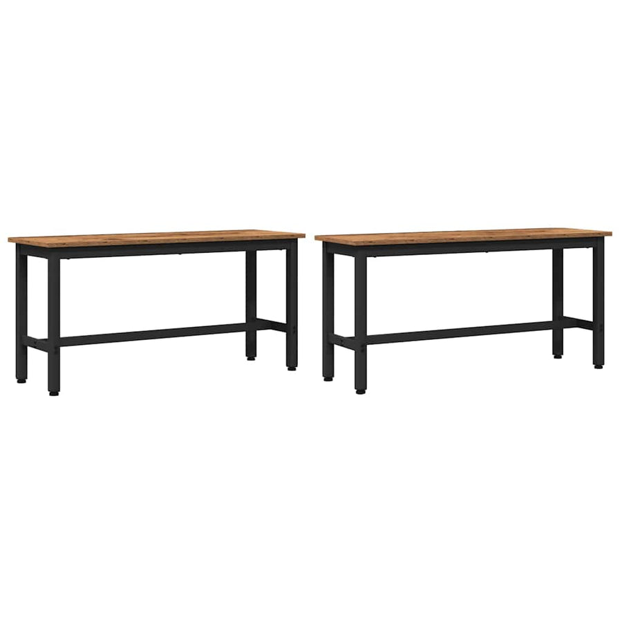 Eetbank 2 pcs Oudhout 100 x 32,5 x 48,5 cm