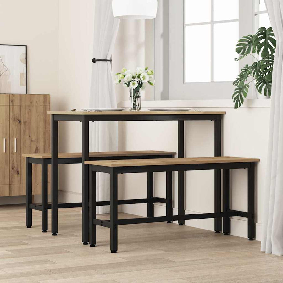 Eetbank 2 pcs Artisan Eiken 100 x 32,5 x 48,5 cm