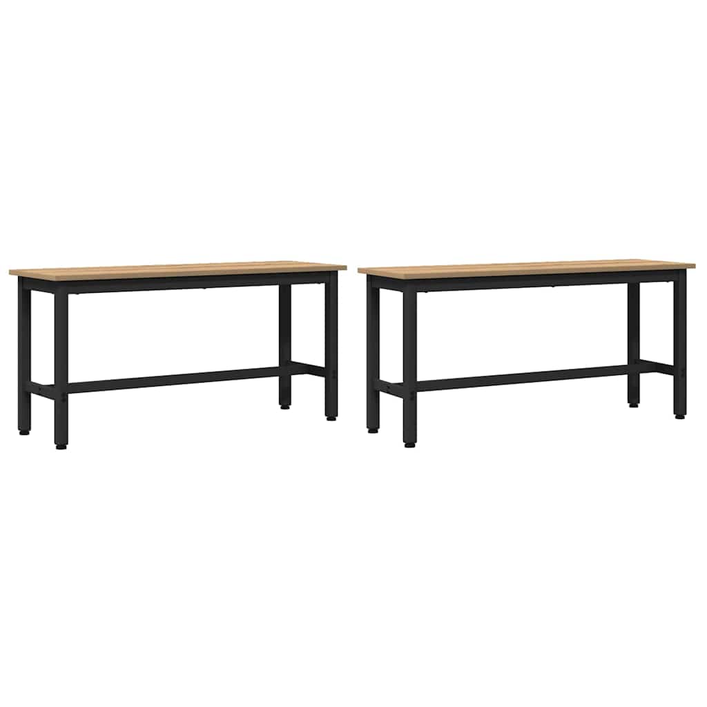 Eetbank 2 pcs Artisan Eiken 100 x 32,5 x 48,5 cm