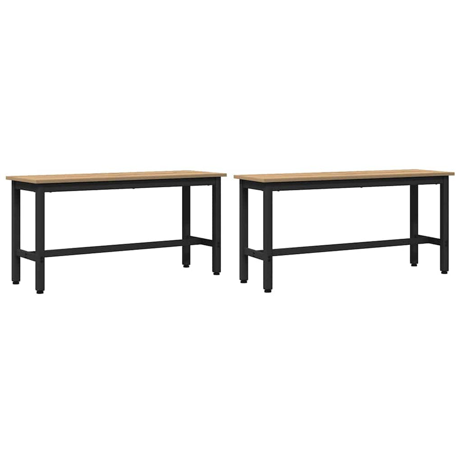 Eetbank 2 pcs Artisan Eiken 100 x 32,5 x 48,5 cm