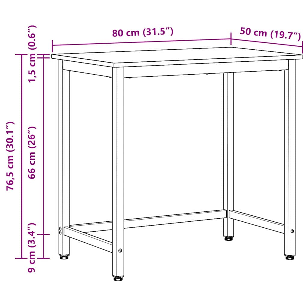 Tafel Grijs Sonoma 100 x 50 x 76,5 cm Engineered hout en staal