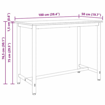 Tafel Grijs Sonoma 100 x 50 x 76,5 cm Engineered hout en staal
