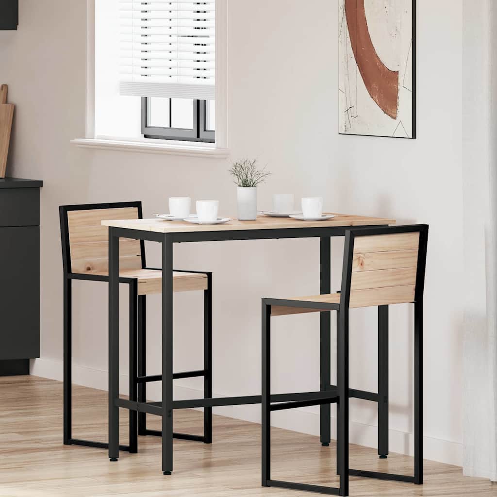 Tafel Naturel 100 x 50 x 91 cm Engineered hout en staal