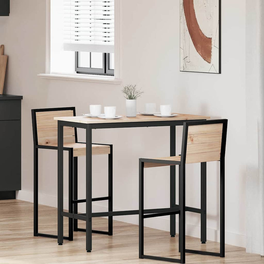 Tafel Naturel 100 x 50 x 91 cm Engineered hout en staal