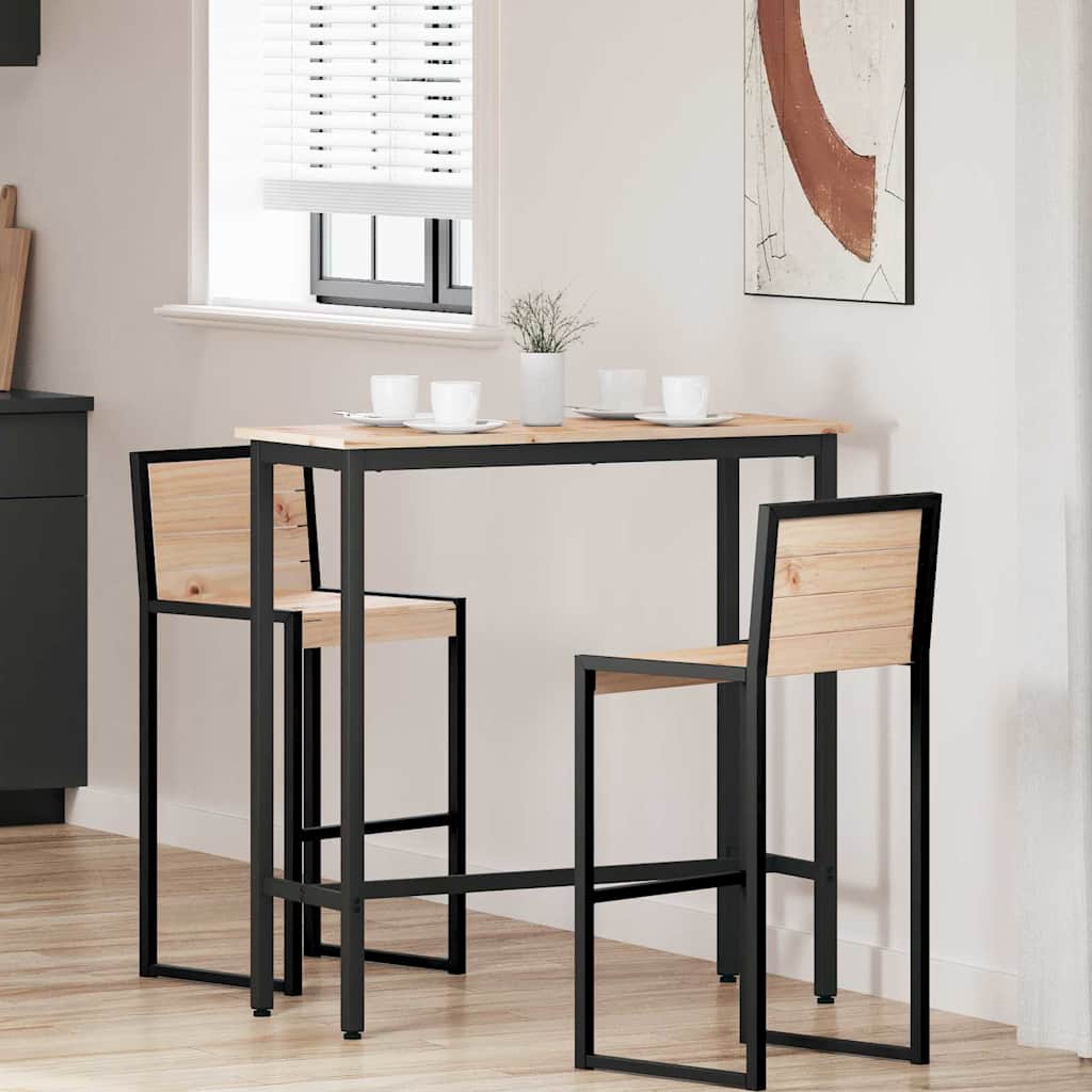 Tafel Naturel 100 x 40 x 101 cm Engineered hout en staal