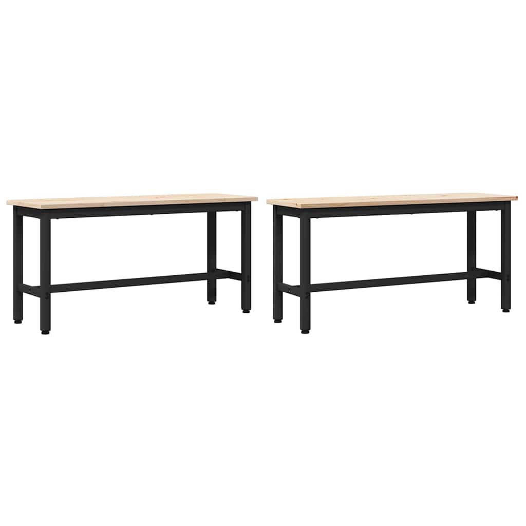 Eetbanken 2 pcs Naturel 100 x 32,5 x 49 cm Massief grenenhout