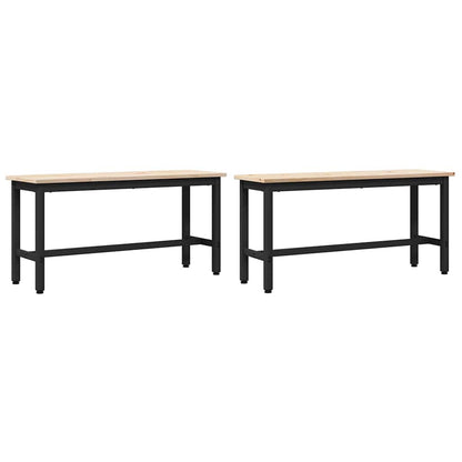 Eetbanken 2 pcs Naturel 100 x 32,5 x 49 cm Massief grenenhout