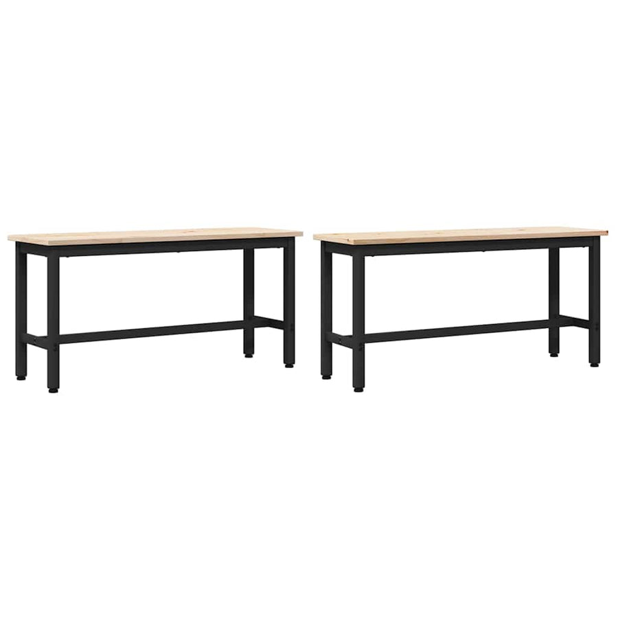 Eetbanken 2 pcs Naturel 100 x 32,5 x 49 cm Massief grenenhout
