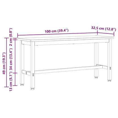 Eetbanken 2 pcs Naturel 100 x 32,5 x 49 cm Massief grenenhout