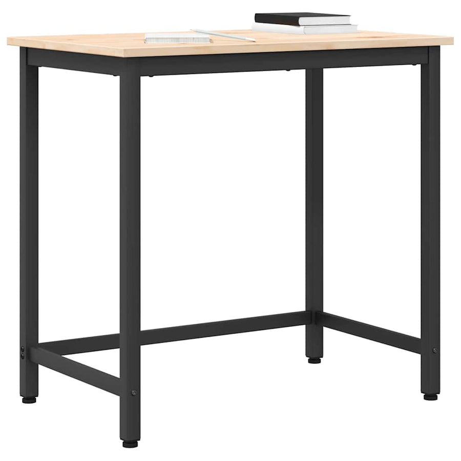 Tafel Naturel 80 x 50 x 77 cm Engineered hout en staal