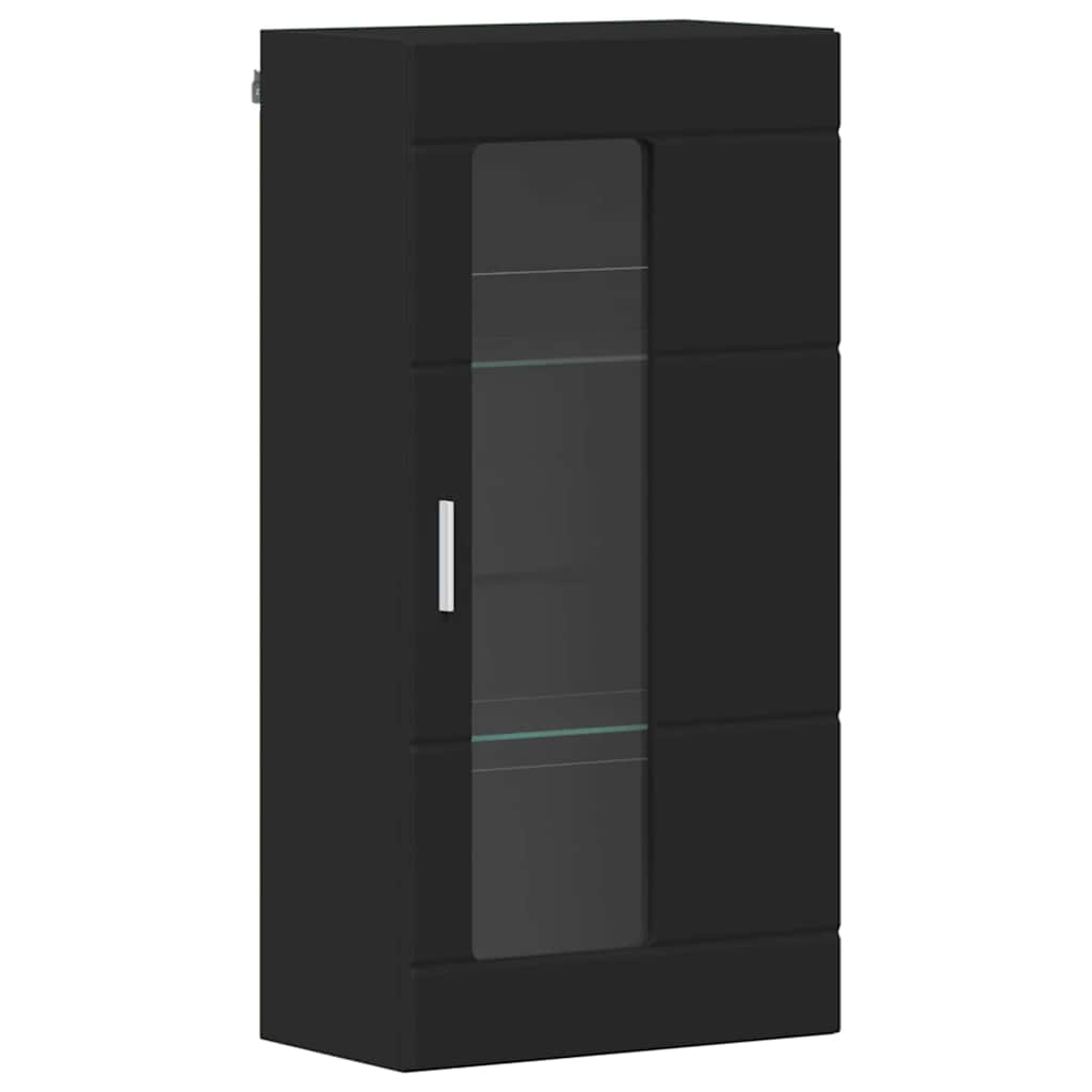 Houten Kast met opslag Zwart 50 x 29 x 100 cm Bewerkt hout