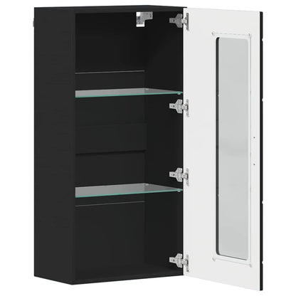 Houten Kast met opslag Zwart 50 x 29 x 100 cm Bewerkt hout