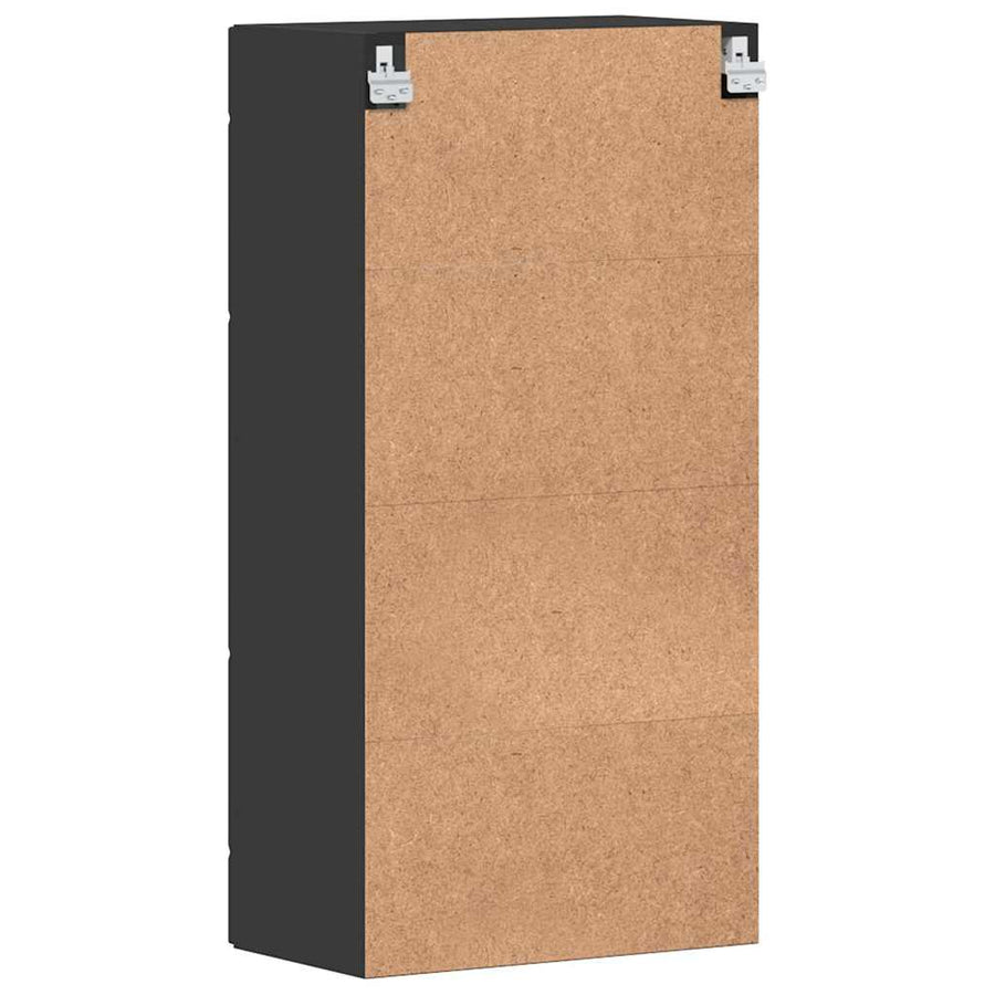 Houten Kast met opslag Zwart 50 x 29 x 100 cm Bewerkt hout