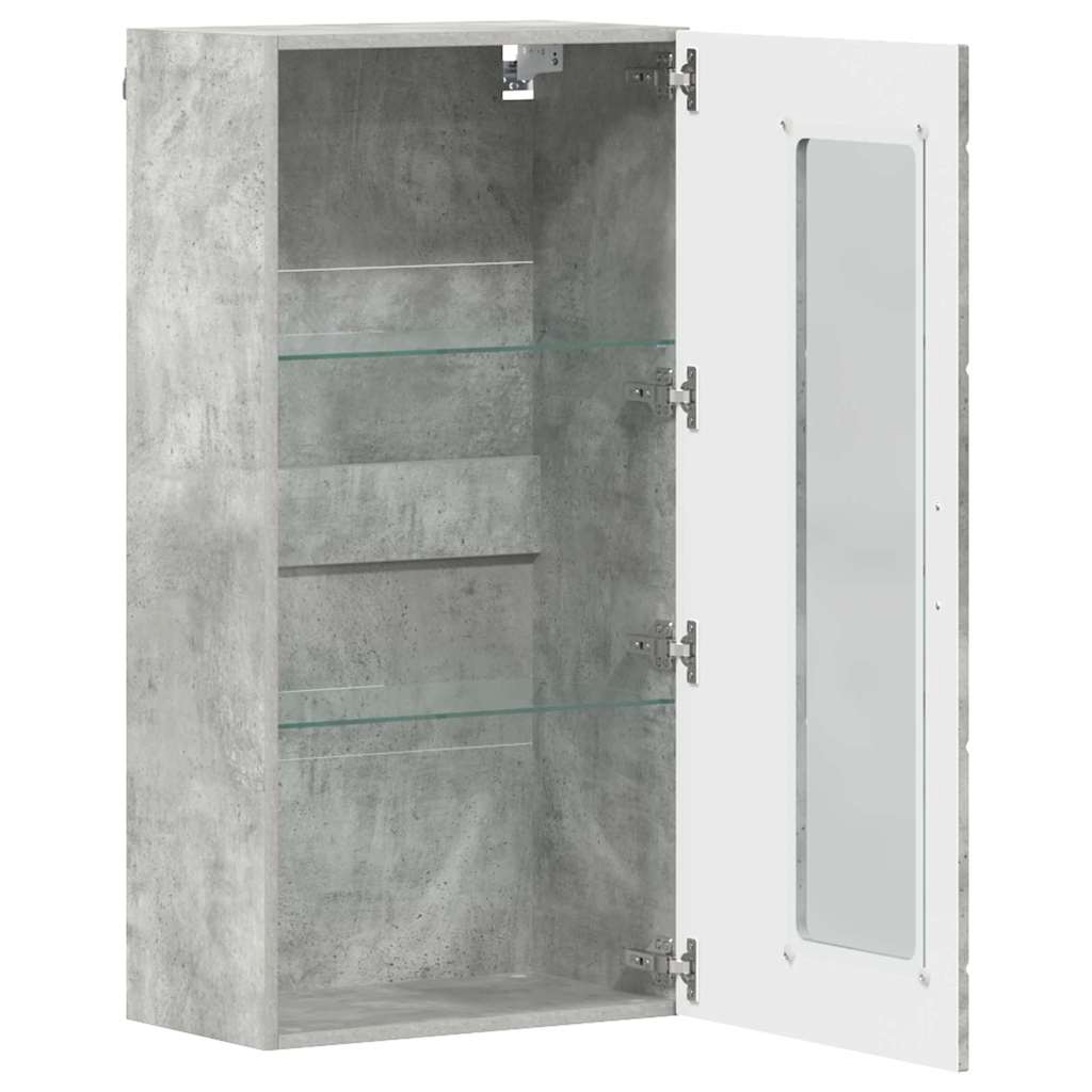 Houten Kast Beton Grijs 50 x 29 x 100 cm Bewerkt hout