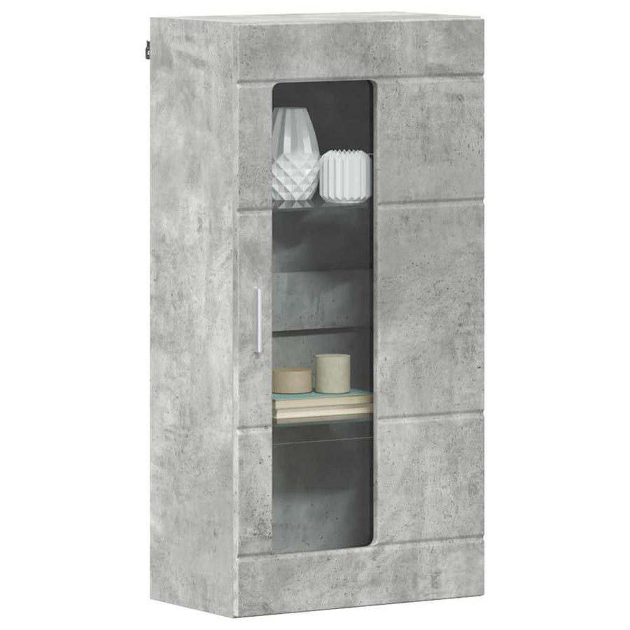 Houten Kast Beton Grijs 50 x 29 x 100 cm Bewerkt hout