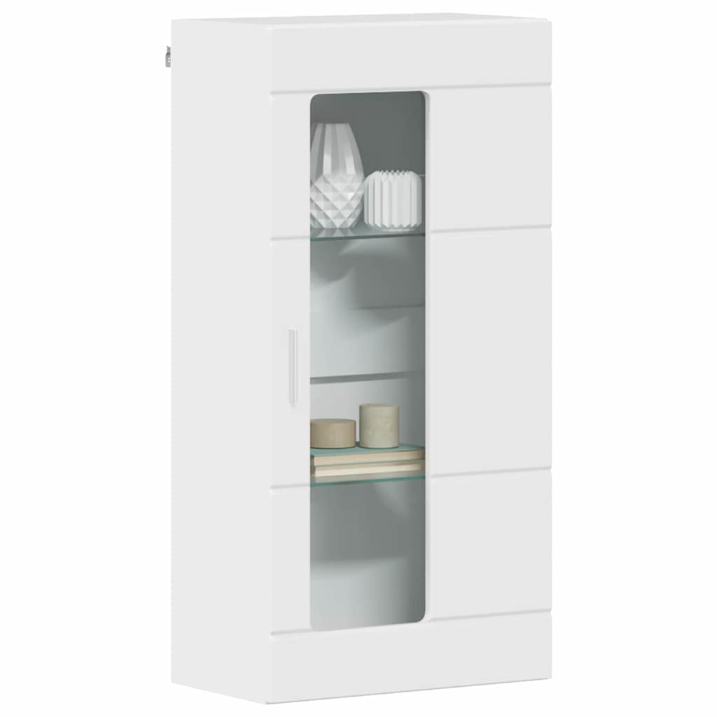 Houten Kast 50 X 29 X 100 Cm Bewerkt Hout Hoogglans Wit Wandkast