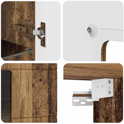 Houten Kast Met Opslag Oudhout 50 X 29 X 100 Cm Bewerkt Hout Oud Hout Wandkast
