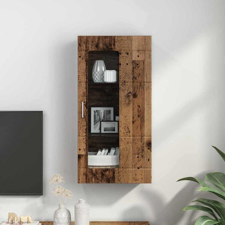Houten Kast Met Opslag Oudhout 50 X 29 X 100 Cm Bewerkt Hout Oud Hout Wandkast