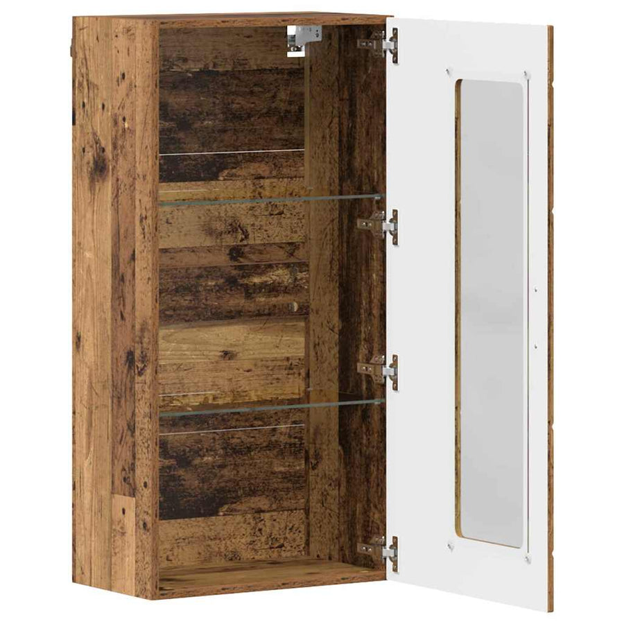 Houten Kast Met Opslag Oudhout 50 X 29 X 100 Cm Bewerkt Hout Oud Hout Wandkast