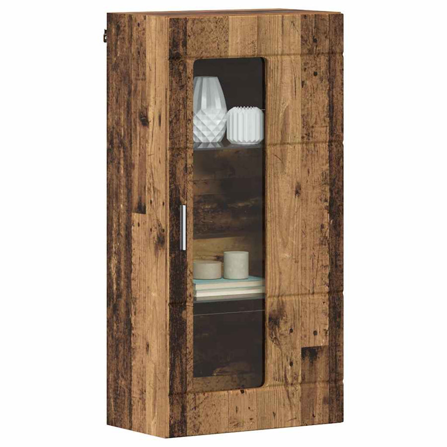 Houten Kast Met Opslag Oudhout 50 X 29 X 100 Cm Bewerkt Hout Oud Hout Wandkast