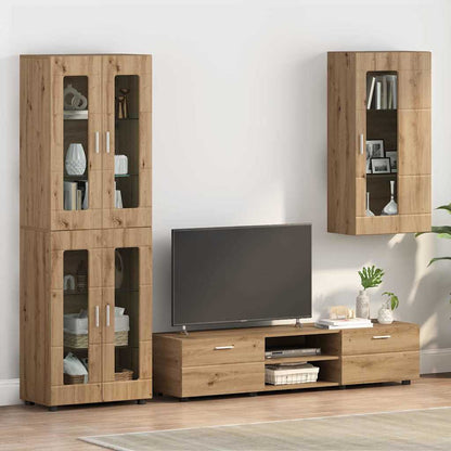 Houten Kast Artisan Eiken 50 X 29 X 100 Cm Bewerkt Hout Artisanaal Eikenkleurig Wandkast