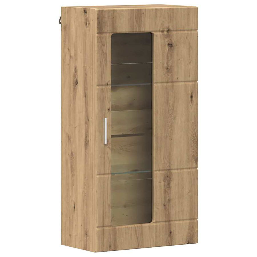 Houten Kast Artisan Eiken 50 X 29 X 100 Cm Bewerkt Hout Artisanaal Eikenkleurig Wandkast