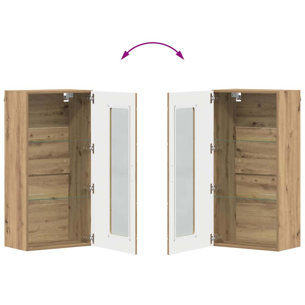 Houten Kast Artisan Eiken 50 X 29 X 100 Cm Bewerkt Hout Artisanaal Eikenkleurig Wandkast