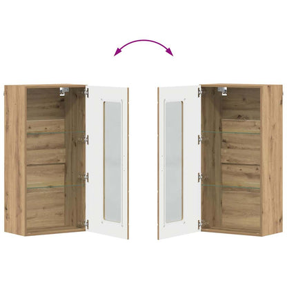 Houten Kast Artisan Eiken 50 X 29 X 100 Cm Bewerkt Hout Artisanaal Eikenkleurig Wandkast