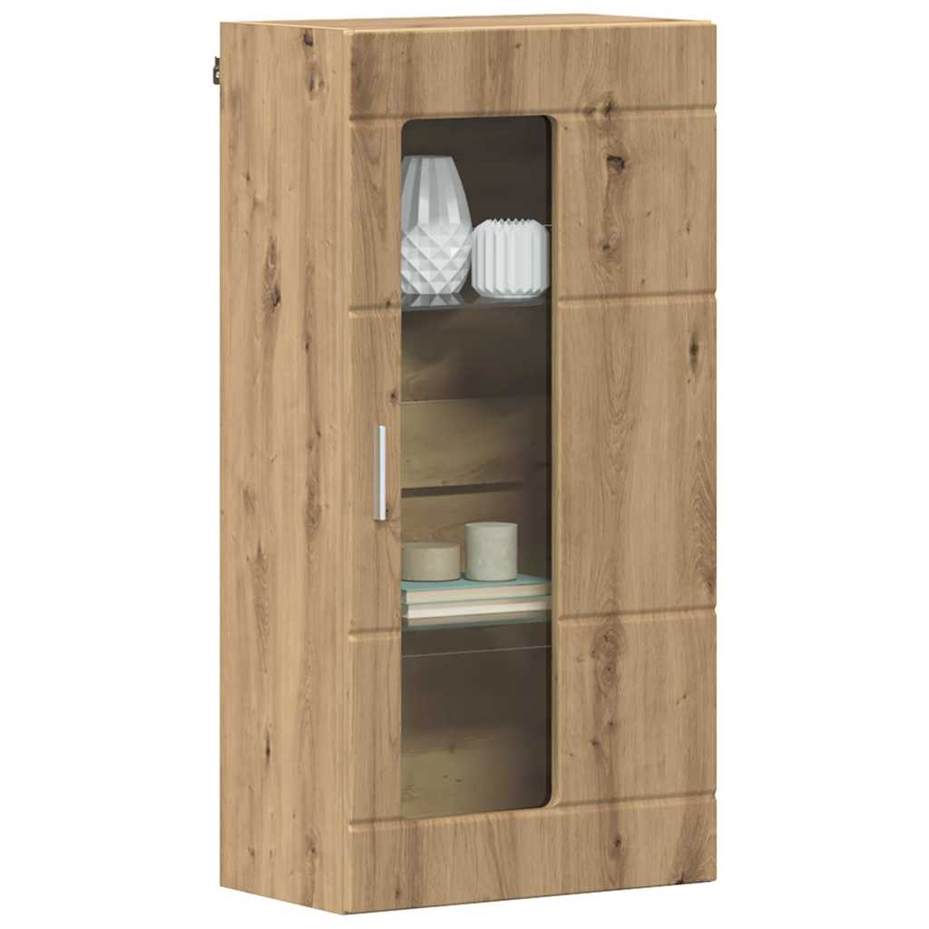 Houten Kast Artisan Eiken 50 X 29 X 100 Cm Bewerkt Hout Artisanaal Eikenkleurig Wandkast