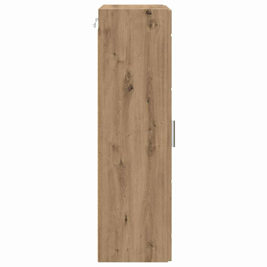 Houten Kast Artisan Eiken 50 X 29 X 100 Cm Bewerkt Hout Artisanaal Eikenkleurig Wandkast