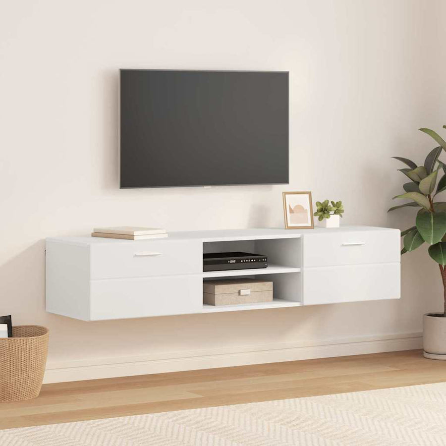 Houten Kast met lade Wit 150 x 39 x 30 cm Bewerkt hout