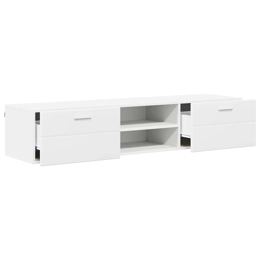 Houten Kast met lade Wit 150 x 39 x 30 cm Bewerkt hout