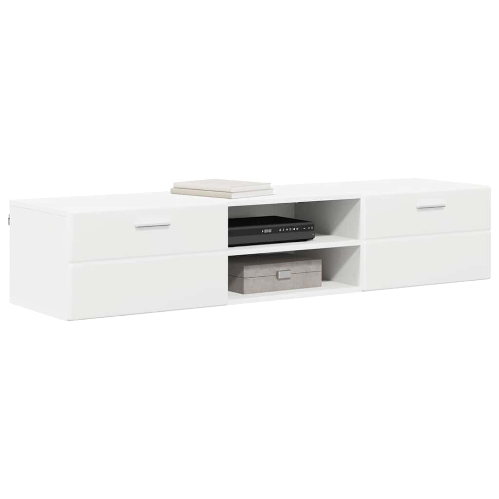 Houten Kast met lade Wit 150 x 39 x 30 cm Bewerkt hout
