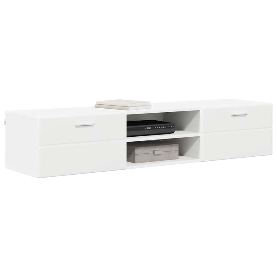 Houten Kast met lade Wit 150 x 39 x 30 cm Bewerkt hout