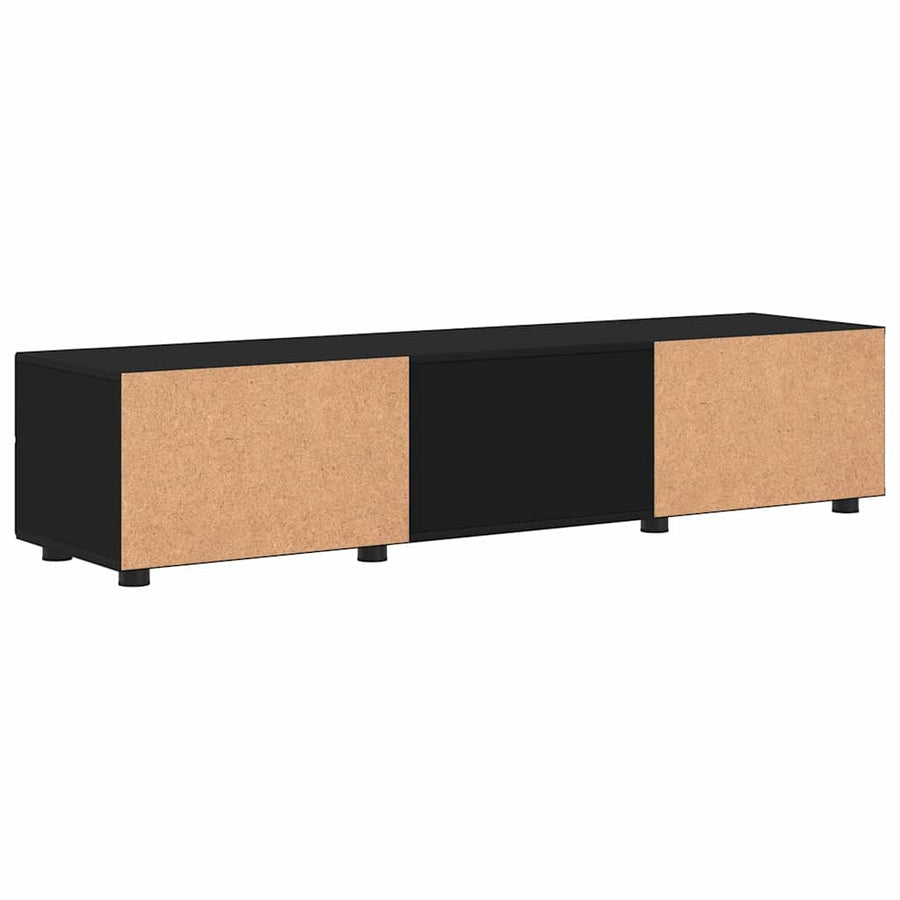 Houten Kast met lade Zwart 150 x 39 x 30 cm Bewerkt hout