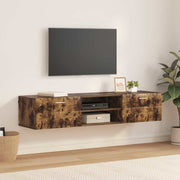 Tv-kast 150x39x30 cm gerookt eiken bewerkt hout