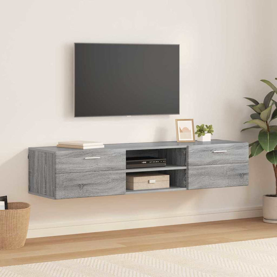 Houten Kast met lade Grijs Sonoma 150 x 39 x 30 cm Bewerkt hout
