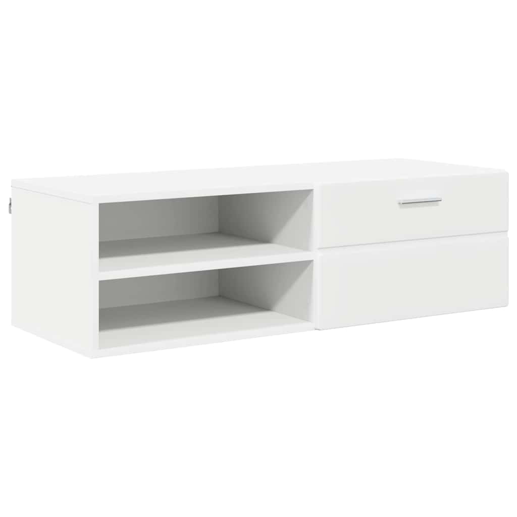 Houten Kast met lade Wit 100,5 x 39 x 30 cm Bewerkt hout