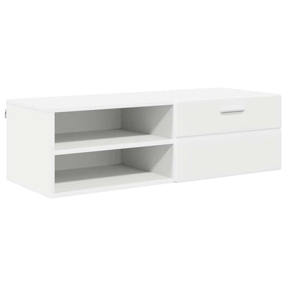 Houten Kast met lade Wit 100,5 x 39 x 30 cm Bewerkt hout