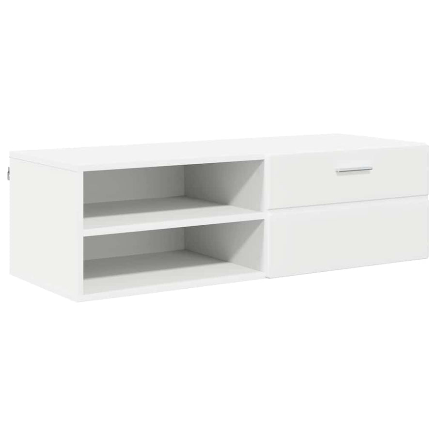 Houten Kast met lade Wit 100,5 x 39 x 30 cm Bewerkt hout